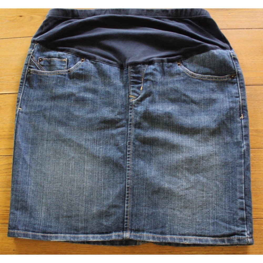 Old Navy Full Panel Maternity Jean Skirt Preowned 8 29